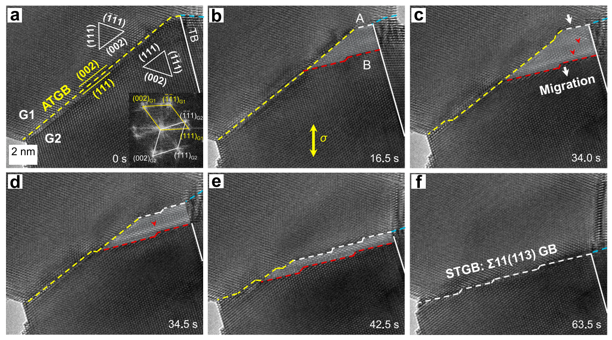 晶界動(dòng)態(tài)調(diào)整的原位觀測 晶界動(dòng)態(tài)調(diào)整的原位觀測
